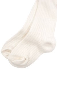 Kız Çocuk Ekru Kurdale Fiyonklu Diz Altı Çorap