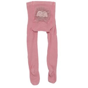 Kız Çocuk Pembe Melek Kanat Fiyonklu Külotlu Çorap