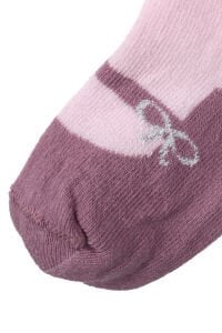 Kız Bebek Pembe Mor Babet Desenli Çorap 0-12 Ay