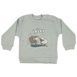 Erkek Bebek Su Yeşili Kuzu Desenli Pijama Takımı