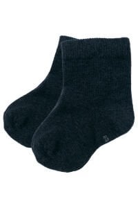 Erkek Bebek Laci Beyaz Mavi Üçlü Çorap Set 12-18 Ay