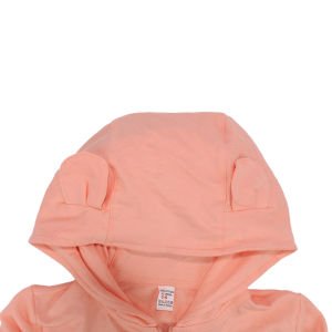 Unisex Kendinden Peluş Oyuncak Kedili Gri Fermuarlı Kapşonlu Hırka