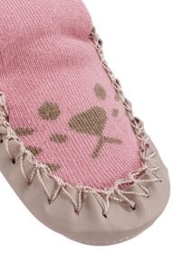 Kız Bebek Pembe Kahve Desenli Çarık Çorap