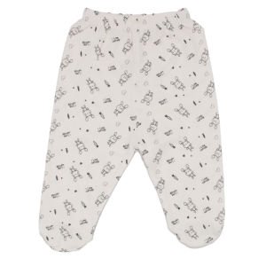 Unisex Ekru Tavşan Desenli Patikli Tek Alt