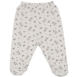 Unisex Ekru Tavşan Desenli Patikli Tek Alt