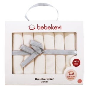 Unisex Beyaz Ekru 6'li Organik Ağız Mendili