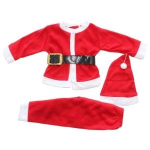 Unisex Kırmızı Kemerli Şapkalı Noel Takım