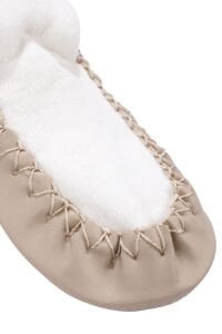 Unisex Ekru Kahve Düz Çarık Çorap