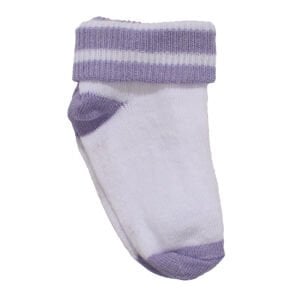 Unisex Mor Çizgili Kıvrık Çorap 0-6 Ay