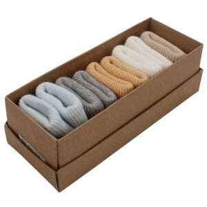 Bej Sarı Gri 5'li Çorap Set 0-6 Ay