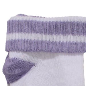 Unisex Mor Çizgili Kıvrık Çorap 0-6 Ay