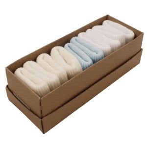 Beyaz Mavi Ekru 5'li Çorap Set 0-6 Ay