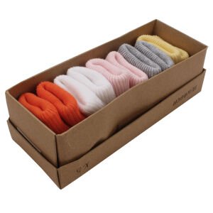 Unisex Turuncu Gri Sarı 5'li Çorap Seti 0-6 Ay