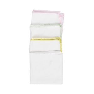 Kız Bebek Pembe Yeşil Renkli 10'lu Penye Ağız Mendili 30x30