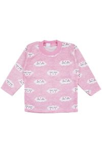 Kız Bebek Bulut Desenli Alt Üst Pembe 2'li Pijama Takım