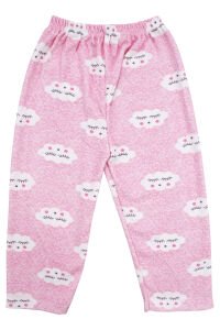 Kız Bebek Bulut Desenli Alt Üst Pembe 2'li Pijama Takım