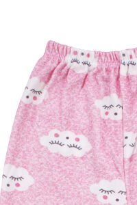 Kız Bebek Bulut Desenli Alt Üst Pembe 2'li Pijama Takım