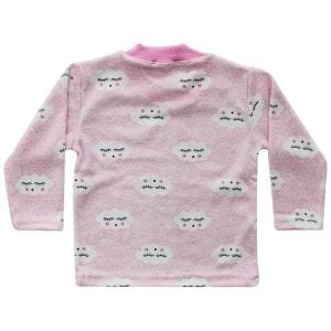 Kız Bebek Bulut Desenli Alt Üst Pembe 2'li Pijama Takım