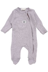 Erkek Bebek Cool Boys Gri Fermuarlı Tulum 0-3 Ay