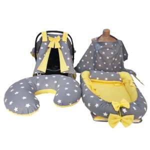 Sarı Gri Yıldızlı 4'lü Babynest Set