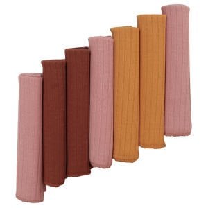 Unisex Pembe Bordo Sarı 7'li Organik Ağız Mendili