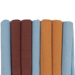 Unisex Bordo Mavi Sarı 7'li Organik Ağız Mendili