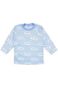 Erkek Bebek Bulut Desenli Alt Üst Mavi 2'li Pijama Takım