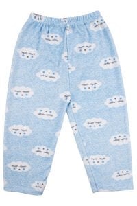 Erkek Bebek Bulut Desenli Alt Üst Mavi 2'li Pijama Takım