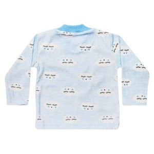 Erkek Bebek Bulut Desenli Alt Üst Mavi 2'li Pijama Takım