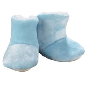 Tüylü Mavi Kaymaz Taban Erkek Bebek Panduf 0-12 Ay