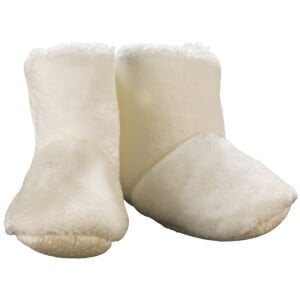 Tüylü Krem Kaymaz Taban Bebek Panduf 0-12 Ay