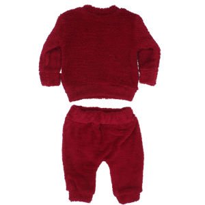 Unisex Bordo Tilkili Welsoft 2'li Peluş Takım