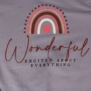 Kız Çocuk Mor Wonderful Yazılı Gökkuşağı Fitilli Taytlı 2'li Takım