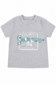 Erkek Bebek Gri Turkuaz Summer Yazılı Şortlu 2'li Takım