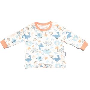 Erkek Bebek Ekru Turuncu Little Dinolu Baskılı 2'li Body Set