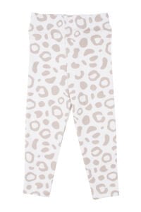 Kız Bebek Ekru Leopar Desenli Triko Hırkalı Fisto Yakalı 3'lü Lüks Takım
