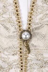 Tuğra Desenli Ekru Gold Şehzade Erkek Bebek Mevlüt Tulumu