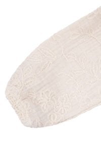 Kız Bebek Bej Nakışlı Yakalı Müslin Elbise