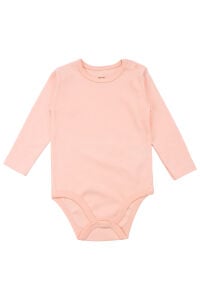 Unisex Yuvarlak Yaka Somon Düz Çıtçıtlı Body Zıbın
