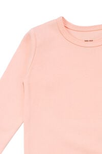 Unisex Yuvarlak Yaka Somon Düz Çıtçıtlı Body Zıbın