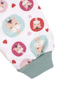 Unisex Yeşil Biyeli Zürafa Desenli Uyku Tulumu