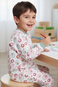 Unisex Yeşil Biyeli Zürafa Desenli Uyku Tulumu