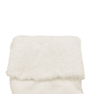 Unisex Ekru Kıvrık Hello Kaydırmaz Taban Havlu Çorap