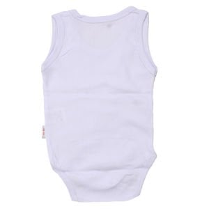 Unisex Beyaz Raporlu Askılı Zıbın