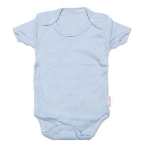 Erkek Bebek Çıtçıtlı Mavi Kısa Kol Body Zıbın