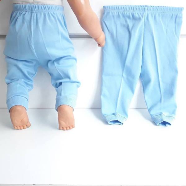 Sade Mavi Tek Alt Bebek Penye Pantolon