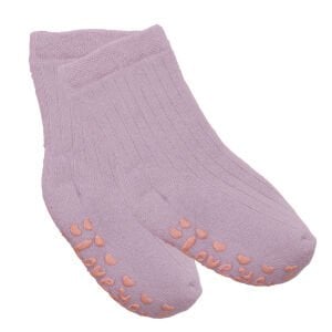 Unisex Lila Love Kaydırmaz Taban Polar Çorap