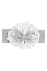 Kız Bebek Ekru Yeşil Fistolu Fiyonklu Bandanalı Patikli Tulum