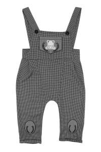 Papyonlu Ayıcık Desenli Gri Şapkalı Salopet Tulum