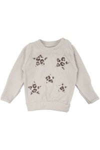 Kız Bebek Bej Kahve Leopar Desenli Nakışlı Şişme Yelekli Lüks 3'lü Takım